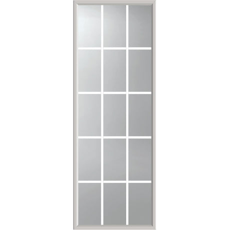 ODL Clear Low-E Door Glass - 15 Light - 5/8 Internal Grille - 24" x 66" ZEEL Flat Frame Kit