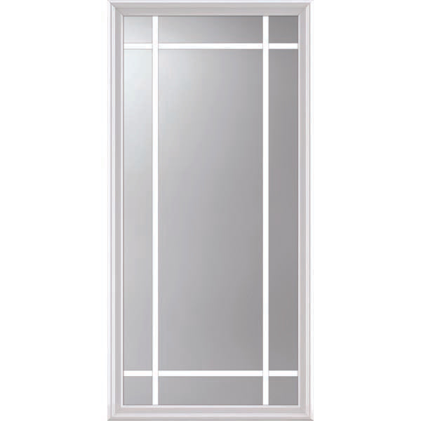 ODL Impact Resistant 9 Light - 5/8 Prairie Internal Grille Low-E Door Glass - 24" x 50" Frame Kit